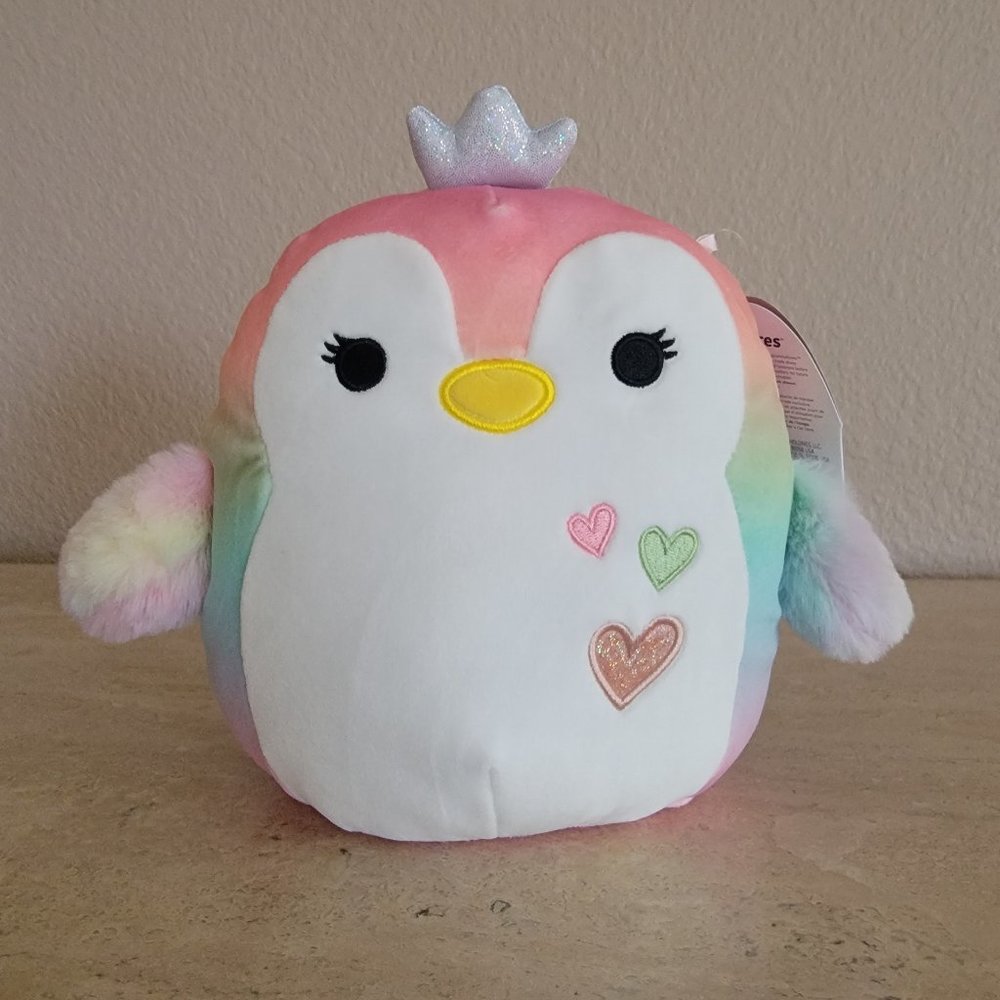 Squishmallow Louisa Penguin 8” with Hearts Valentines 2024 Fuzzy Wings NWT
